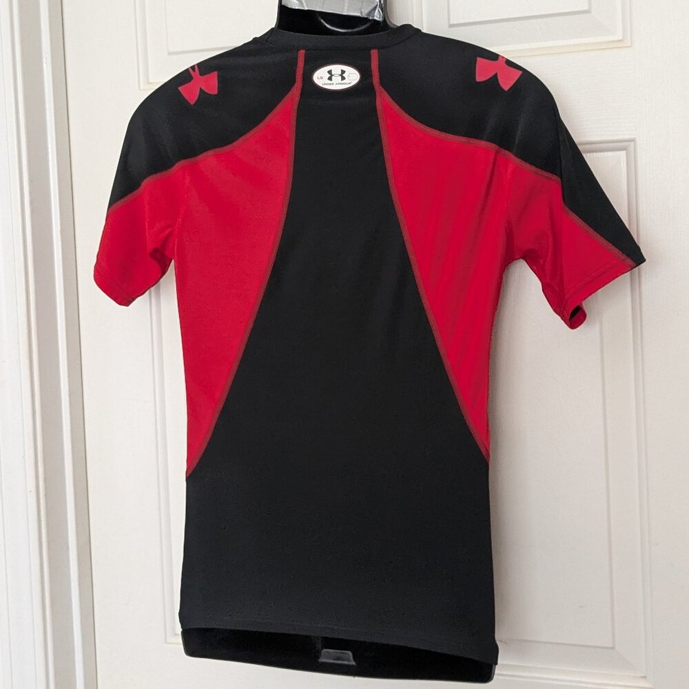 UNDER ARMOUR Boy's Athletic T-Shirts Size L Black/Red - Picture 5 of 8
